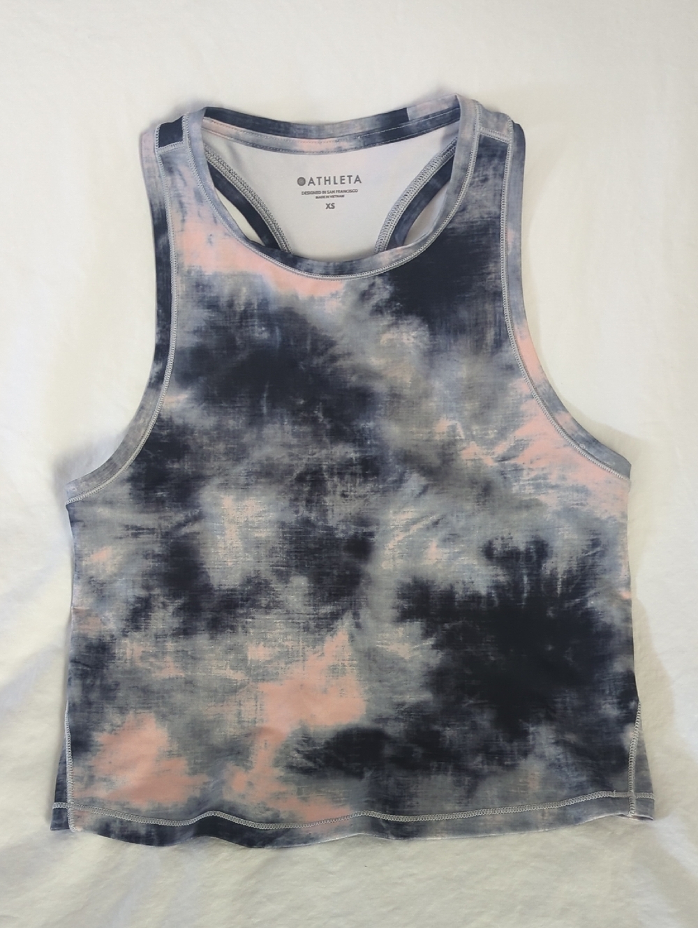 Athleta Shanti Crop Tank Powervita Fabric Tie-Dye Women's Size XS